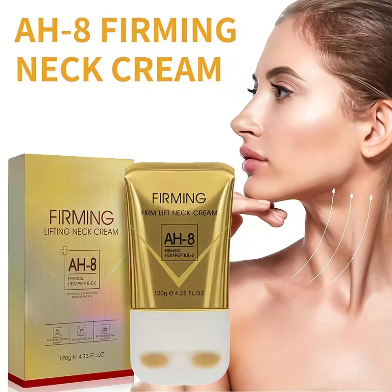 AH-8 Neck Firming Cream with Roller Ball – V-Line Massage & Hydration for All Skin Tones – Mineral Oil & Glycerin Formula – 1pc Gift-Friendly Skincare