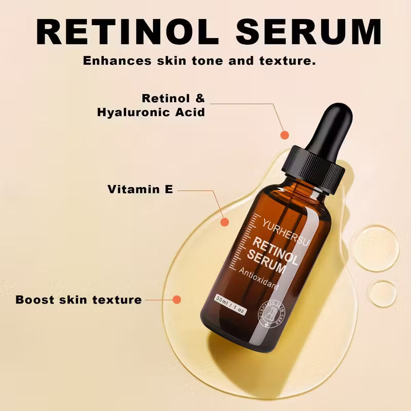 Retinol Serum 2.0 – Upgraded Night Serum with Hyaluronic Acid – Gentle, Nourishing Face Essence for Smoother, Hydrated Skin – "The Little Brown One"