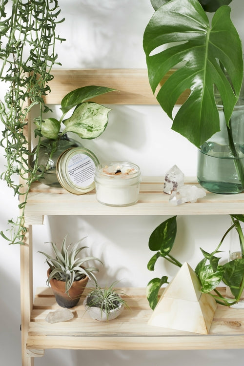 Clear S – Space Clearing Intention Candle | Organic Soy & Crystal Energy