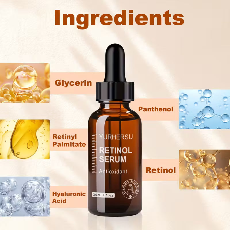 Retinol Serum 2.0 – Upgraded Night Serum with Hyaluronic Acid – Gentle, Nourishing Face Essence for Smoother, Hydrated Skin – "The Little Brown One"