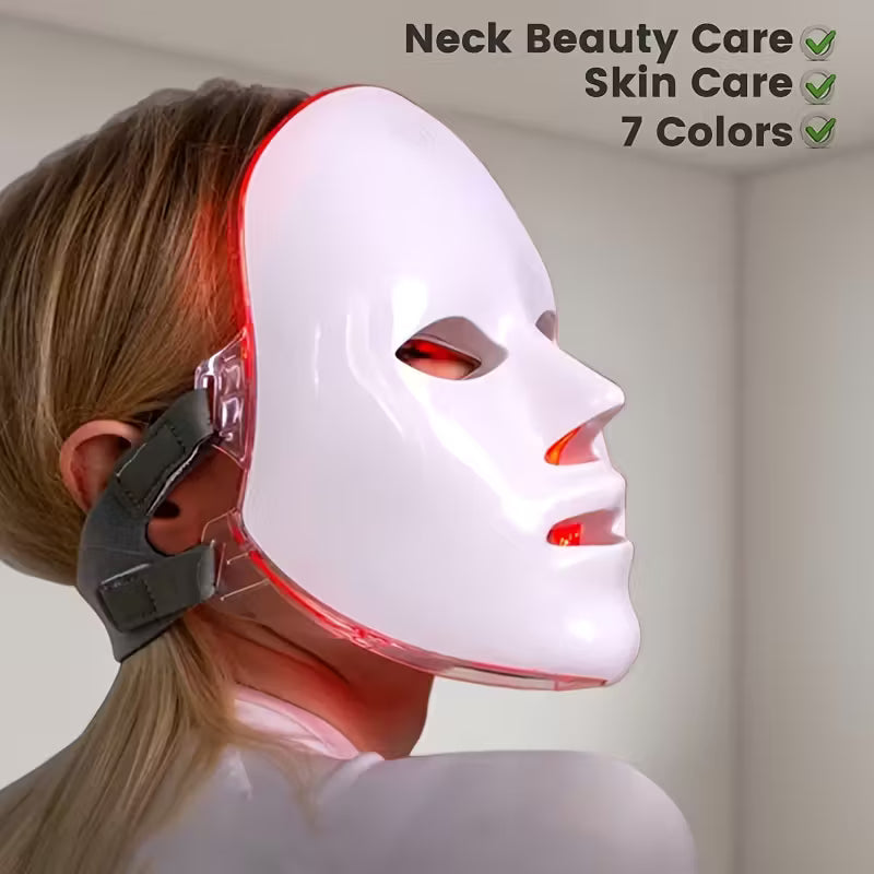 7-Color LED Facial Mask – Portable, USB-Rechargeable Skincare Device for At-Home Beauty Treatments – A Thoughtful Valentine's Day Gift for Her