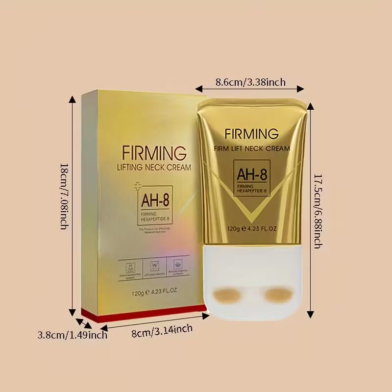 AH-8 Neck Firming Cream with Roller Ball – V-Line Massage & Hydration for All Skin Tones – Mineral Oil & Glycerin Formula – 1pc Gift-Friendly Skincare