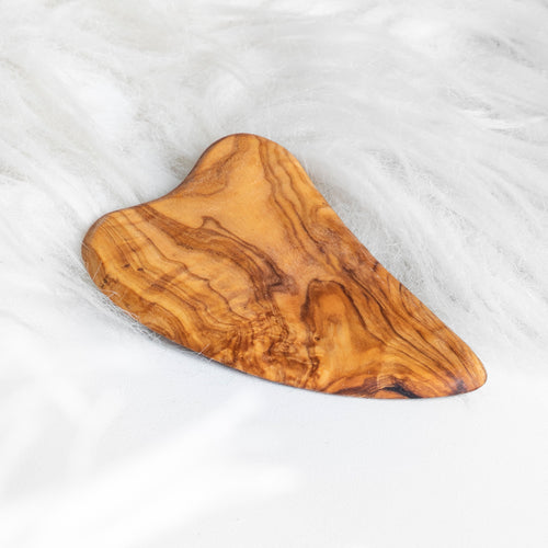 Olive Wood Gua Sha – Handcrafted & Heart-Shaped