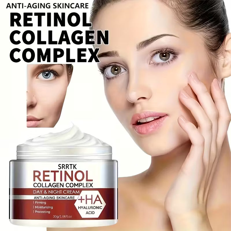 4-Pack Retinol Collagen Day & Night Cream – Hydrating Gel Moisturizer with Hyaluronic Acid & Vitamin E – Alcohol-Free Formula for All Skin Tones