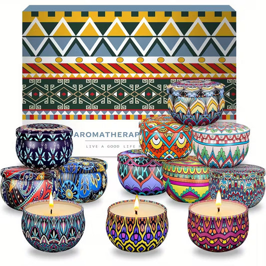 12-Piece Scented Candle Gift Set – Long-Lasting Soy Wax Candles (300 Hours) in Elegant Gift Box – Perfect Birthday Gift for Women & Home Fragrance Lovers