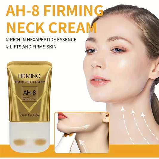 AH-8 Neck Firming Cream with Roller Ball – V-Line Massage & Hydration for All Skin Tones – Mineral Oil & Glycerin Formula – 1pc Gift-Friendly Skincare