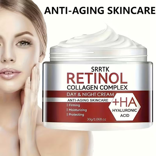 4-Pack Retinol Collagen Day & Night Cream – Hydrating Gel Moisturizer with Hyaluronic Acid & Vitamin E – Alcohol-Free Formula for All Skin Tones
